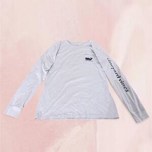 Vineyard Vines Long Sleeve Whale Tee Size Small Light Blue Preppy Coastal 🐳